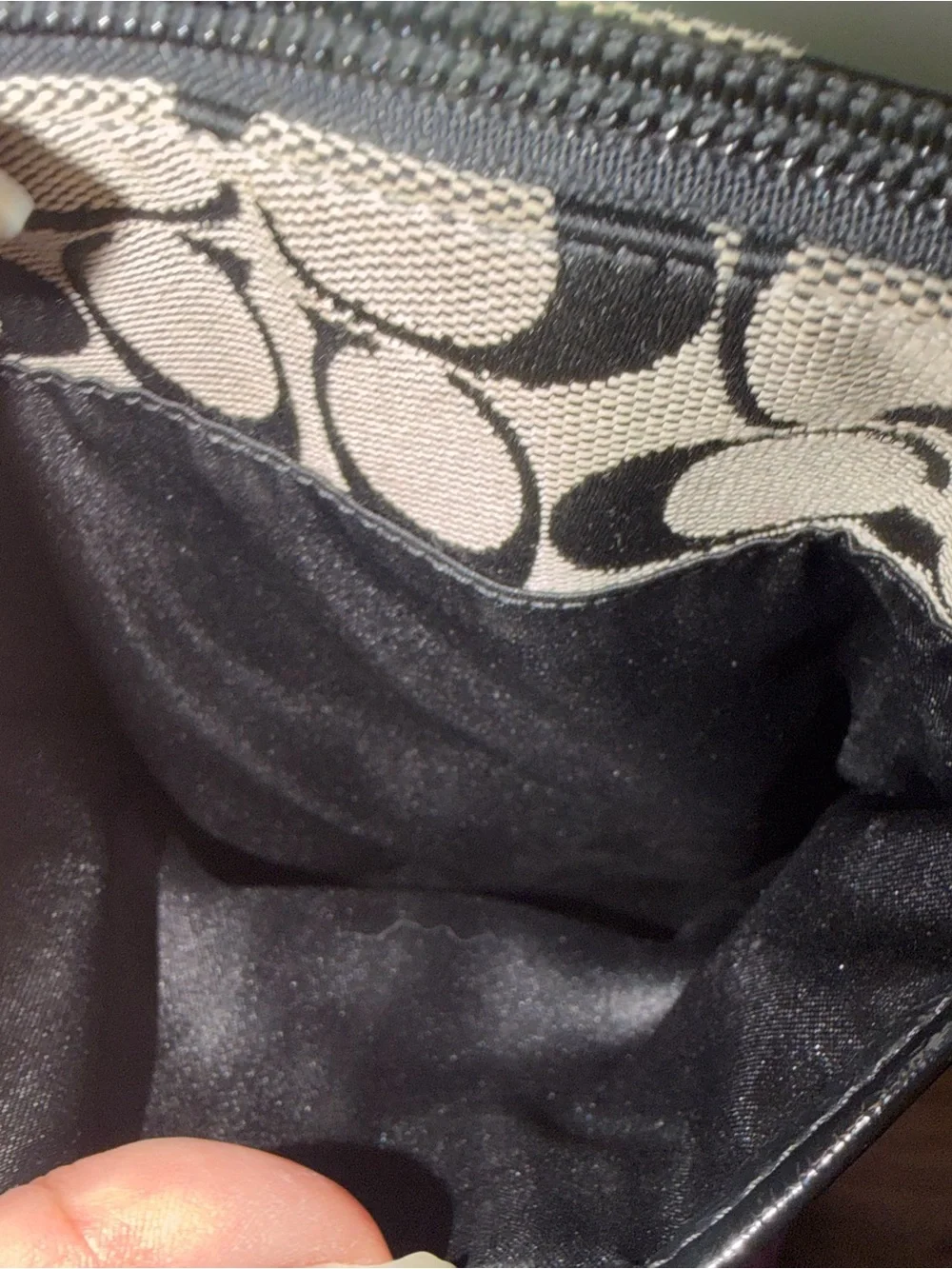 Coach Signature Stripe Black and Gray Monogram Crossbody Bag